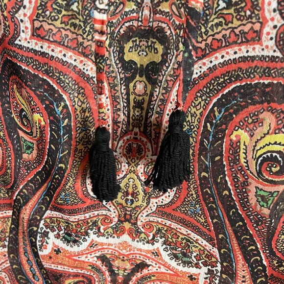 Alice + Olivia Womens XS Paisley Sterling Half Placket Tunic Top Long Sleeve - Picture 10 of 12